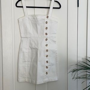 Forever 21 White Denim Button front dress